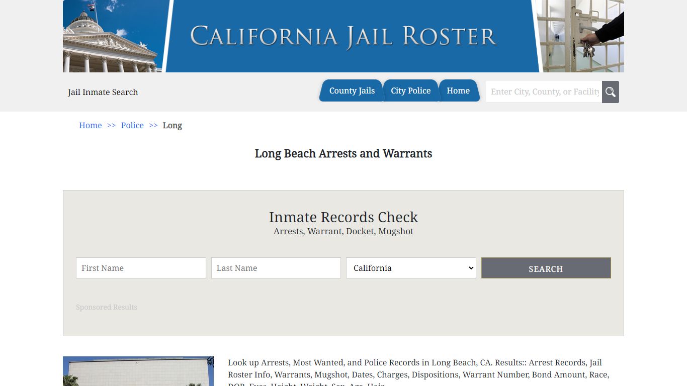 Long Beach Arrests and Warrants | Jail Roster Search